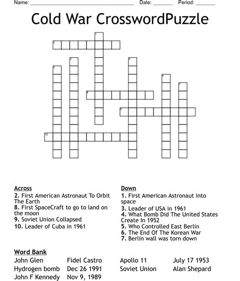 Cold War Crosswordpuzzle Wordmint