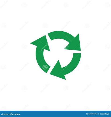 Green Recycling Sign Vector Illustration Circle Arrows Environmental