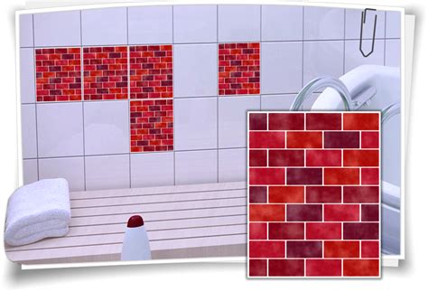 Fliesenaufkleber Mosaik Rot Medianlux Shop