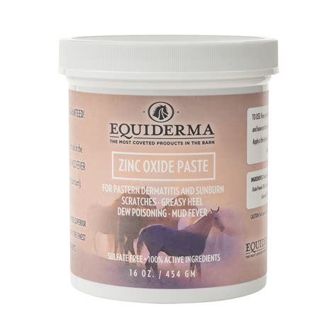 Zinc Oxide Paste For Horses With Scratches And Sunburn 16oz Equiderma