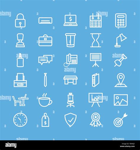 Office Icons Set Business Office Sign Set Vector Stock Vector Image