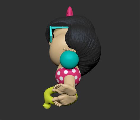 Archivo Obj Mafalda En La Playa Quino Fan Art Personaje Argentino