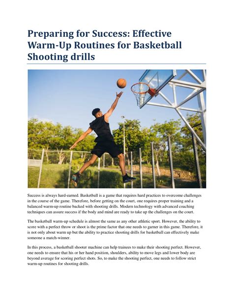 Ppt Preparing For Success Effective Warm Up Routines For Basketball