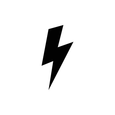 Lightning Electric Power Icon Simple Solid Style Thunder Electricity