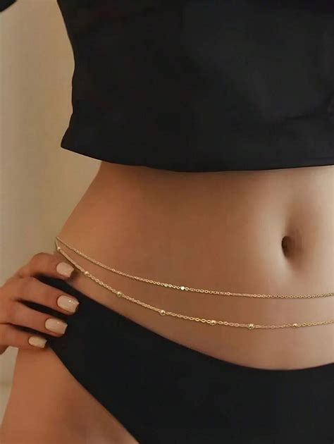 Pc Multi Layer Sexy Beaded Gold Belly Chain Bikini Waist Belt Navel Jewelry Summer Beach