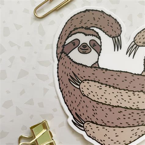 Sloth Sticker Sloth Vinyl Sticker Die Cut Stickers Car Etsy