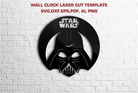 Darth Vader Wall Clock Laser Cut Svg DXF PDF AI Eps Png Etsy UK