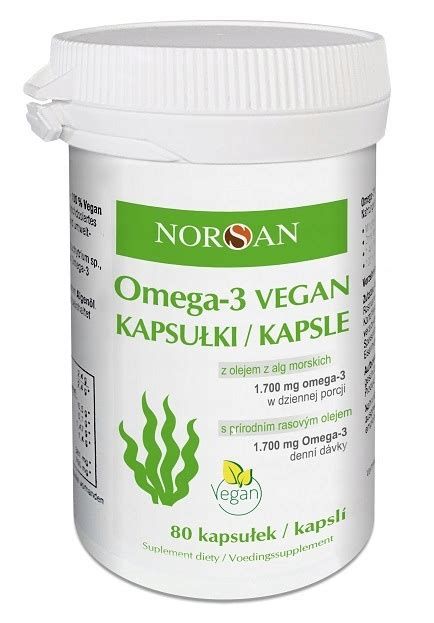 Norsan Omega Vegan Kwasy Omega Kapsu Ek Z Olejem Z Alg Morskich