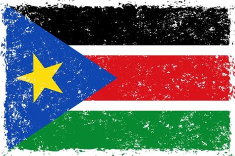 Premium Vector South Sudan Flag In Grunge Distressed Style