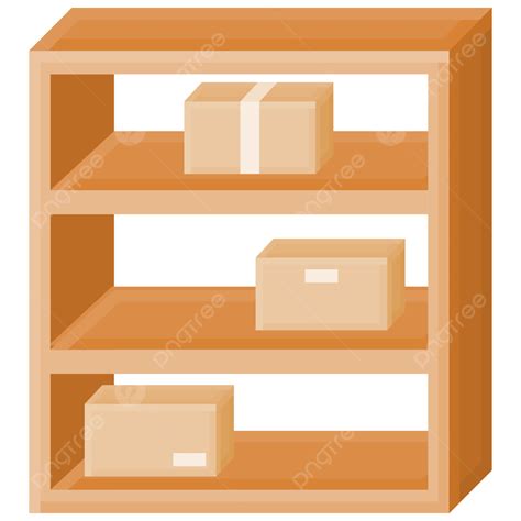 Wooden Shelf With Box Vector Shelf Box Vector PNG And Vector With