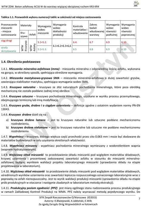 Wytyczne Techniczne WTW AC 16 W KR3 4 Beton asfaltowy AC 16 ZARZĄD