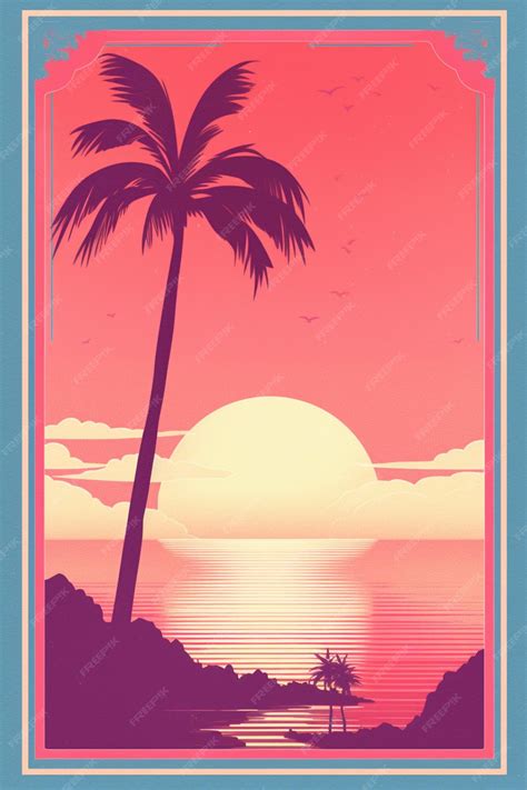 Premium Ai Image There Is A Picture Of A Sunset With A Palm Tree