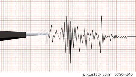 Earthquake Seismic Waves On Seismograph Graph Stock Illustration