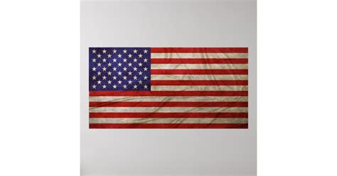 Weathered American Flag Poster | Zazzle.com