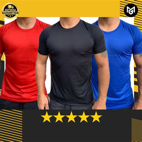 Kit Camiseta Masculina Dry Fit Malha Fria Treino Academia Fitness