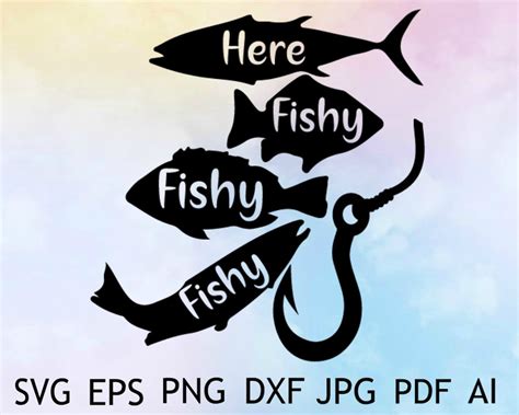 Here Fishy Fishy Fishy Svg Fishing Svg Fish Svg Fish Etsy