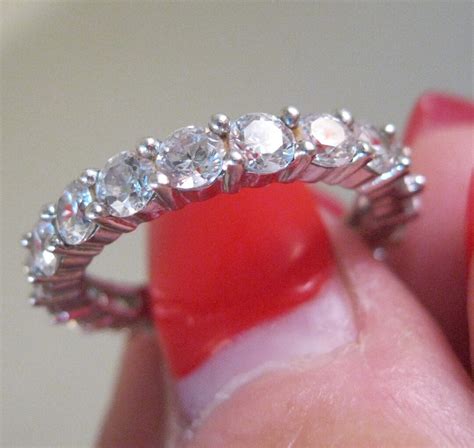 Vintage 3 6tcw Brilliant Cut Cubic Zirconia Anniversary Ring Size 8 5 Sterling Silver Vintage