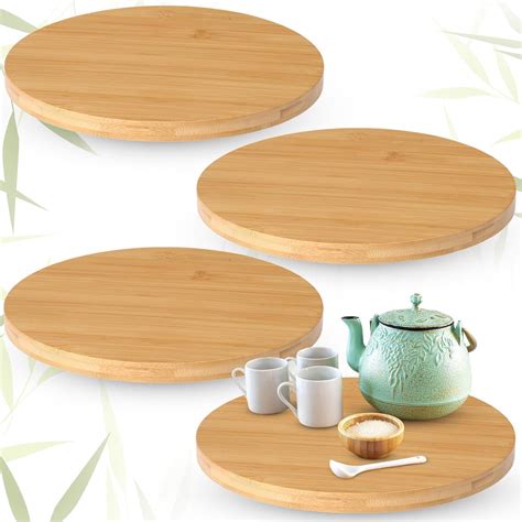 Amazon Tanlade Pcs Bamboo Wooden Lazy Susan Organizer Lazy