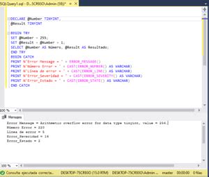 Sql Try Catch Para Manejar Los Errores Sqlserverdb