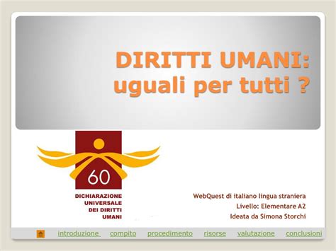 PPT DIRITTI UMANI Uguali Per Tutti PowerPoint Presentation Free