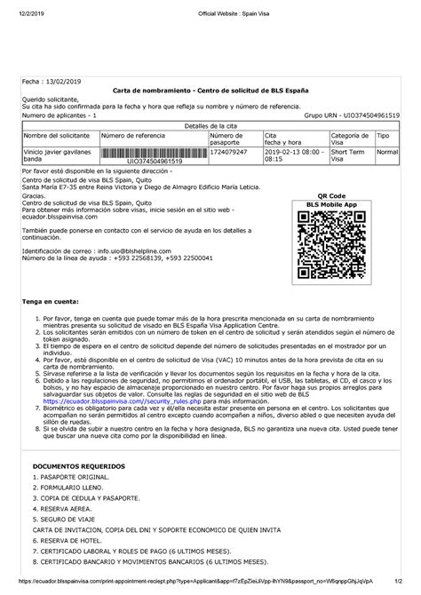 Cita Official Website Spain Visa Fecha Carta De Nombramiento