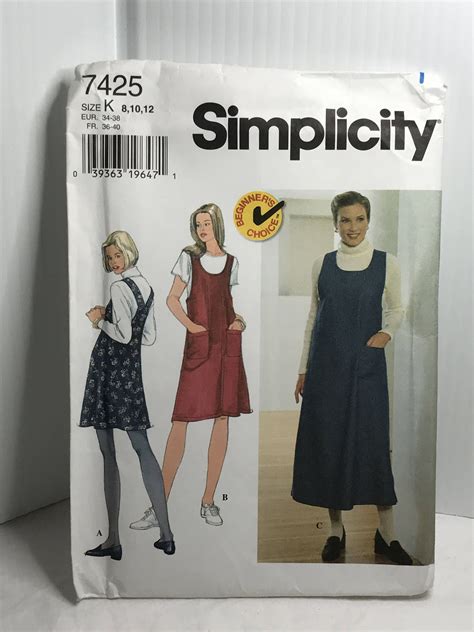 Simplicity Sewing Pattern Womens Jumper Cross Back Size