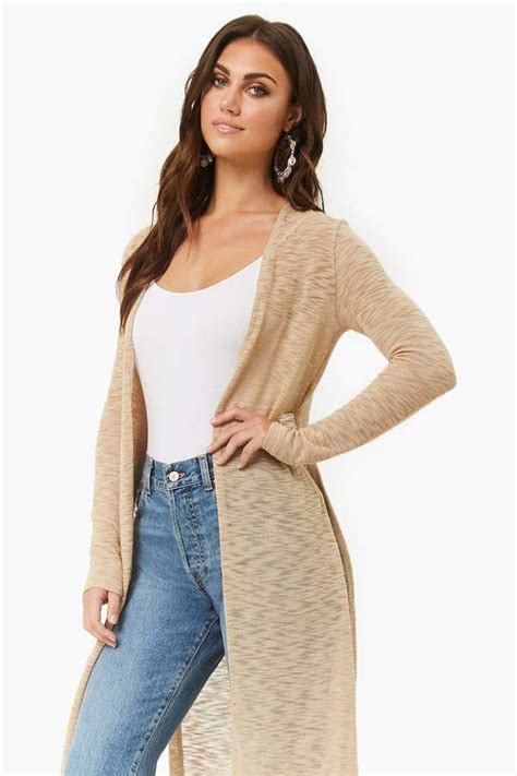 Forever 21 Sheer Open Front Longline Cardigan Fashion Pop Fashion