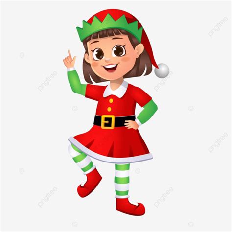 Girl Kid In Elf Dress Dancing Elf On A Shelf Elf Green Vector Elf On A