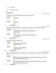 Auditing Final Exam Part I Docx Cours Auditing I E Test Final