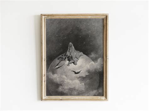The Raven Gustave Dore Print Moody Print Gothic Wall Art Dark Art Print