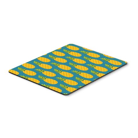 Carolines Treasures BB MP Pineapples On Teal Mouse Pad Hot Pad Or Trivet Large Multicolor