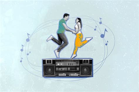 banner collage poster  energetic funky lady guy  fun  party