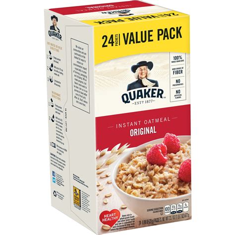 Quaker Instant Oatmeal Original Value Pack Packets Walmart