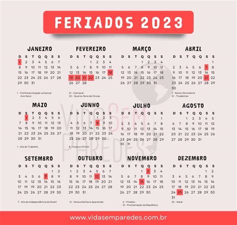 Feriados De 2023 Veja A Lista E Confira Em Quais Dias Da Semana Eles