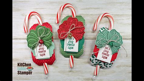 Stampin Up T Wrapped Candy Cane Treat Tutorial With Kitchen Table