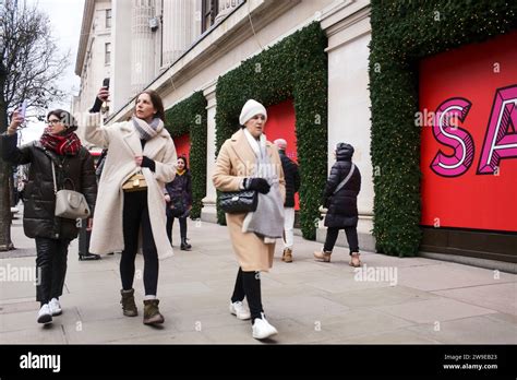 Oxford Street Londra Regno Unito 27 Dicembre 2023 La Strada Dello