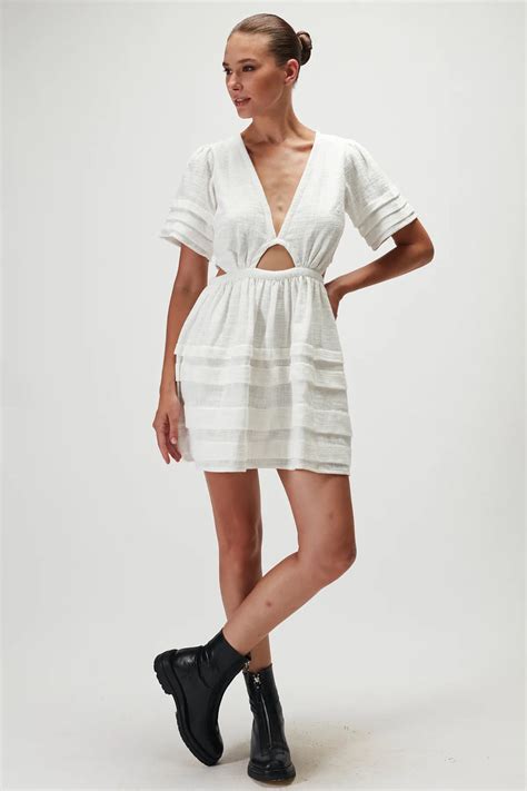 Rue Stiic Julie Mini Dress White