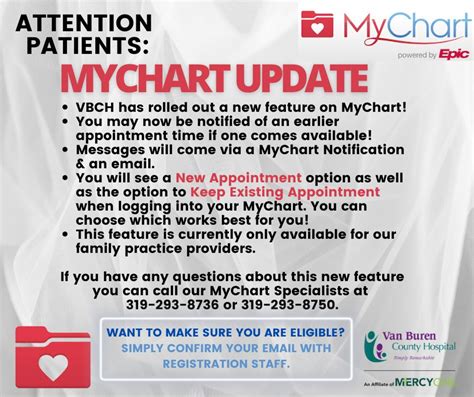 MyChart Update! - Van Buren County Hospital
