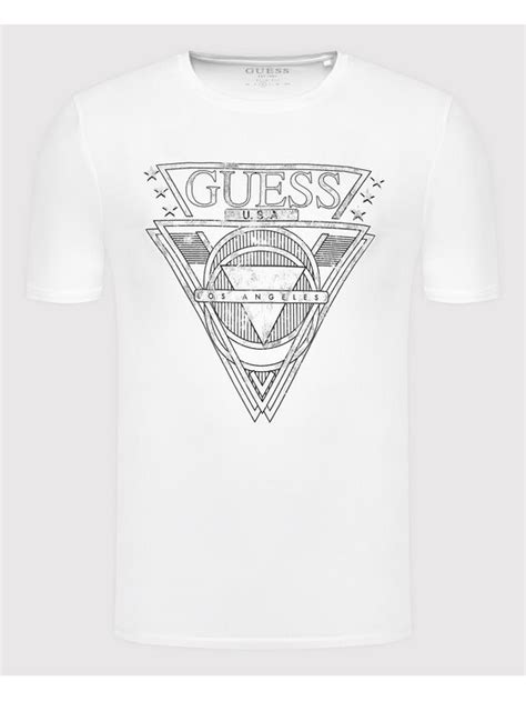 Guess T Shirt M1yi76 J1311 Blanc Slim Fit Modivofr