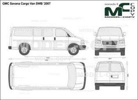 Gmc Savana Cargo Van Swb ’2007 2d Drawing Blueprints 24351 Model Copy Default