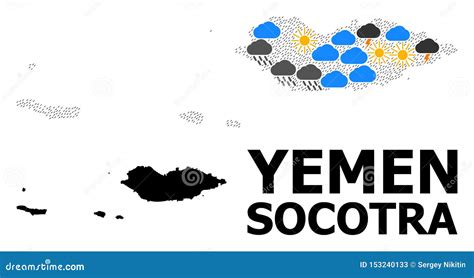 Mapa Del Collage Climático Del Archipiélago Socotra Stock de