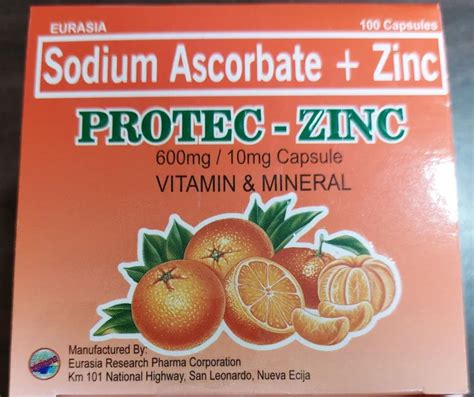 PROTEC ZINC SODIUM ASCORBATE ZINC 100 Capsules Lazada PH