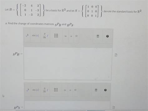 Solved Let B⎩⎨⎧⎣⎡−20141−33−32⎦⎤⎭⎬⎫ Be A Basis For R3 And