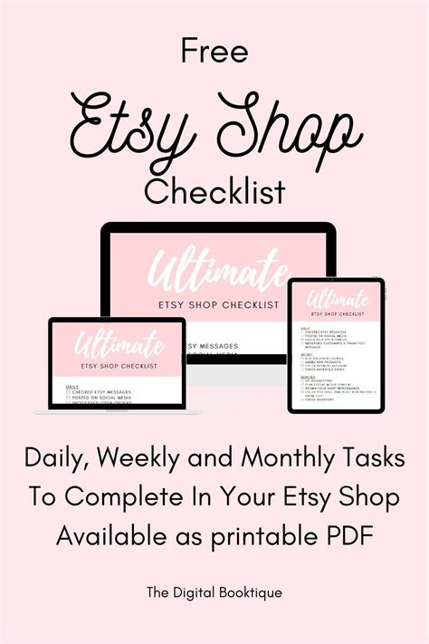 Get Your Free Etsy Shop Daily Checklist Printable Etsy Business