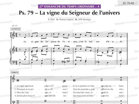 Chantons En Eglise Psaume 79 La Vigne Du Seigneur De Lunivers 27e