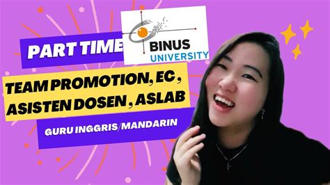 Part Time Kerja Di Binus Mahasiswa Binus Wajib Coba Cara Menambah