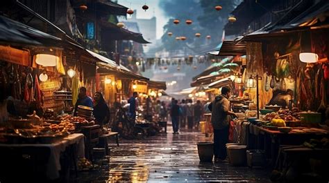 Premium Ai Image A Photo Showcasing The Vibrant Street Scenes And