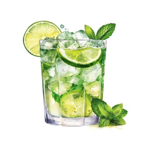 Premium Ai Image Caipirinha And Mojito Cocktails On Transparent