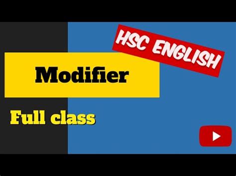 HSC Grammar Modifier Shortcut Full Discussion YouTube