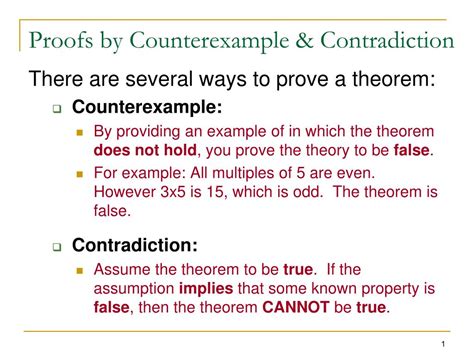 Ppt Proofs By Counterexample And Contradiction Powerpoint Presentation Id 4209017